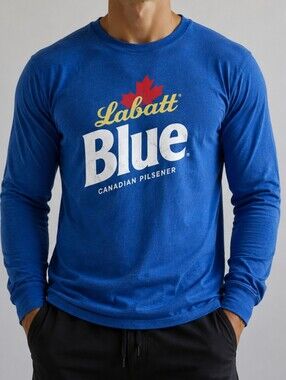 Labatt blue canadian pilsener mens Graphic Long Sleeve Shirt Logo Large L